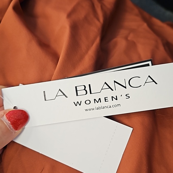 La Blanca Ruffle Swim Skirt Womens Plus Size in Cinnamon NEW - Picture 4 of 7